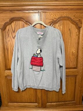 Schulz Snoopy and Friends VTG 80s Dog House Sweater Bill Ditfort Peanuts Sz L